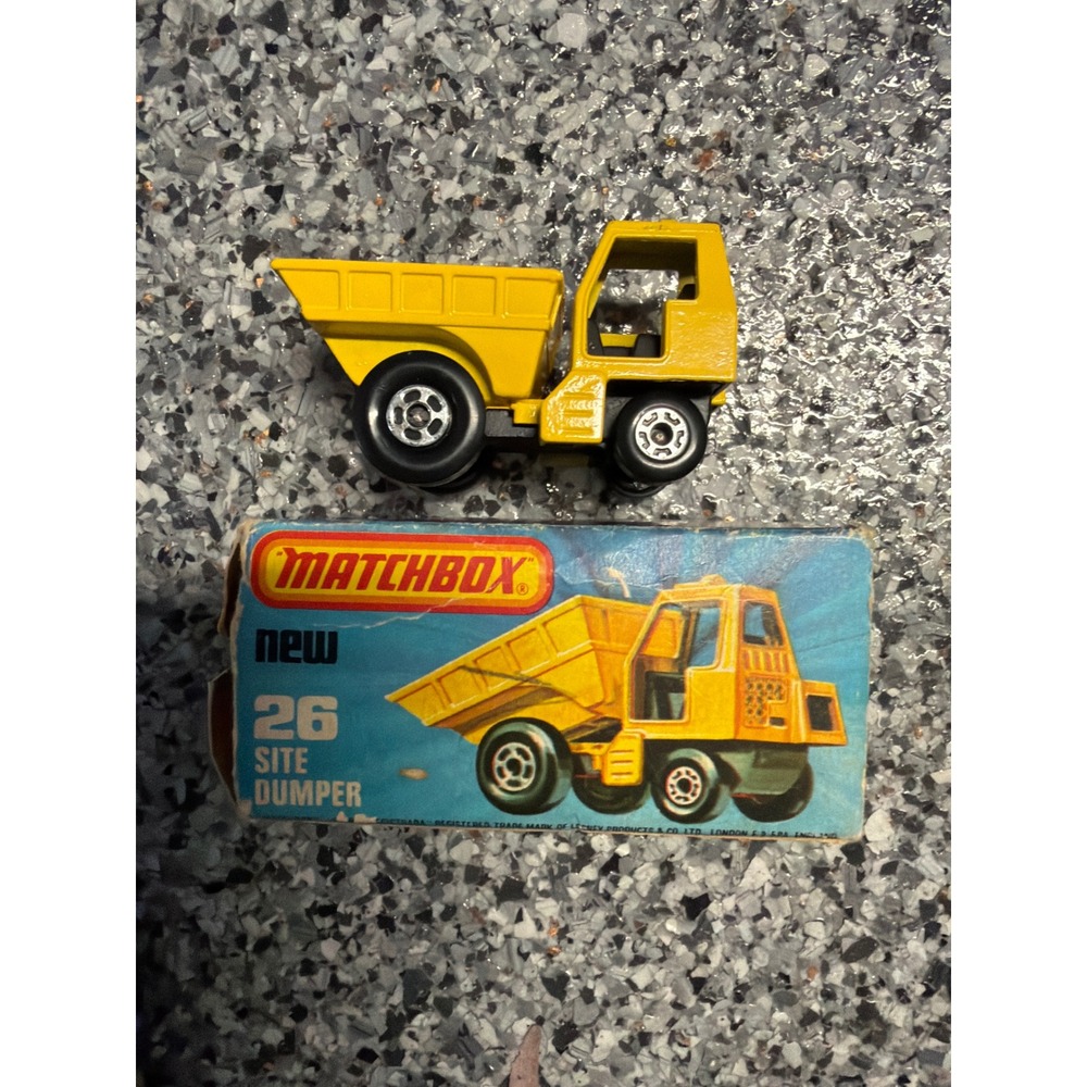 Matchbox Superfast 26 Site Dumper Yellow Lesney England 1976 Original Box